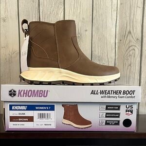 Khombu Women’s Brown Boots, size 7 weather resistance down to -20°F #WinterReady